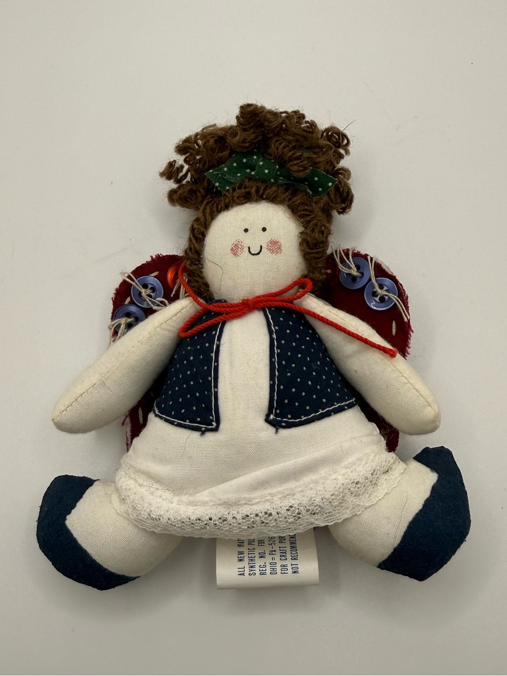 Tender Heart Treasures, LTD Handmade Cloth Doll Red Wings christmas